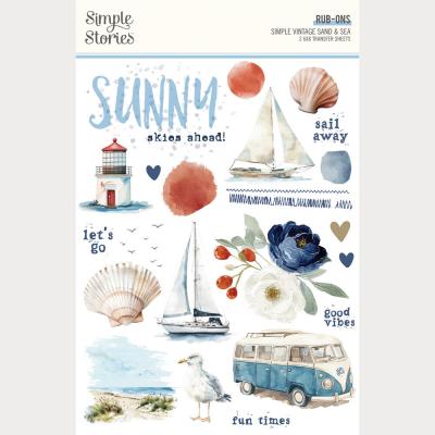 Simple Stories Simple Vintage Sand & Sea - Rub-Ons