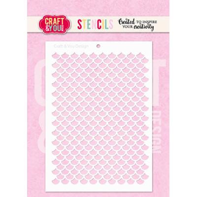 Craft & You Design Fun By The Sea Stencil - Scale Pattern