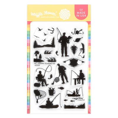 Waffle Flower Postage Collage Stempel - Fishing Silhouettes