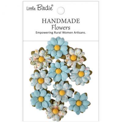 Little Birdie Handmade Printed Paper Flowers - Cordelia Blue Symphony