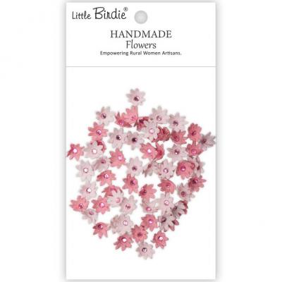 Little Birdie Handmade Flowers Micro Jewlled Florettes - Pink Passion