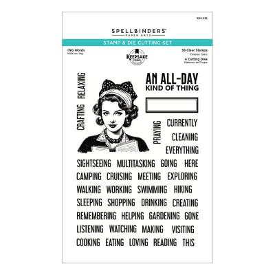 Spellbinders Turn The Page Stamp & Die- - ING Words