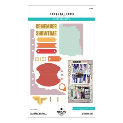 Spellbinders Turn The Page Etched Dies - Torn Edges With Tag