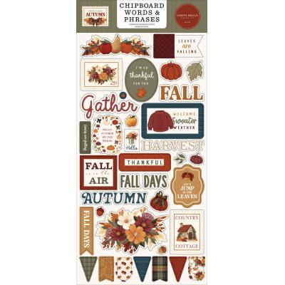 Carta Bella Here Comes Autumn - Chipboard Words & Phrases