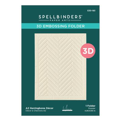 Spellbinders Christmas Cats 3D Embossing Folder - Herringbone Décor
