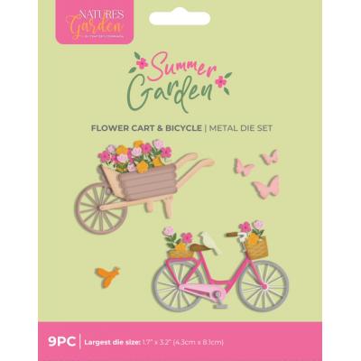 Crafter's Companion Summer Garden Metal Die - Flower Cart & Bicycle