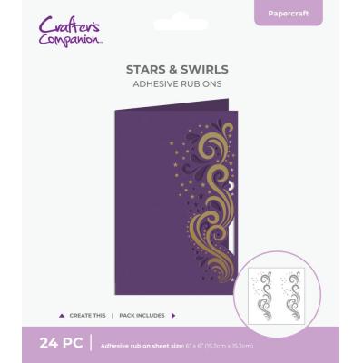 Crafter's Companion Cut In Edge Adhesive Rub Ons - Stars & Swirls (Nachfüller)