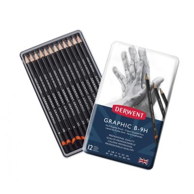 Derwent Graphic Pencil - Tin of 12 Hard Pencils