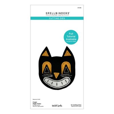 Spellbinders Halloween Felt Stitch & Create Felt Etched Dies - Fright Night Feline