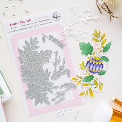 Pinkfresh Studio Season Of Wonder Press Plates - Festive Flourish