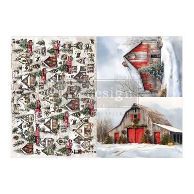 Prima Marketing Re-Design Decoupage Fiber - Snowy Village Charm