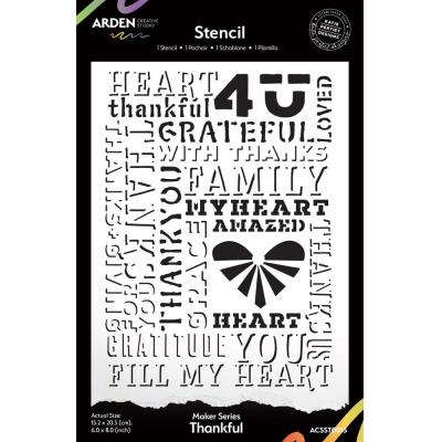 Arden Creative Studio Amber Ledgers Stencil - Thankful