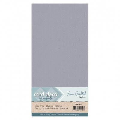 Card Deco Linen Cardstock - Elefantengrau