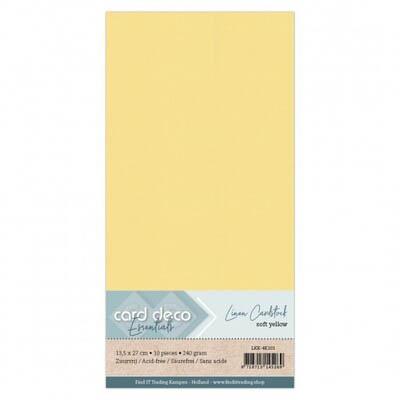 Card Deco Linen Cardstock - Sanftgelb