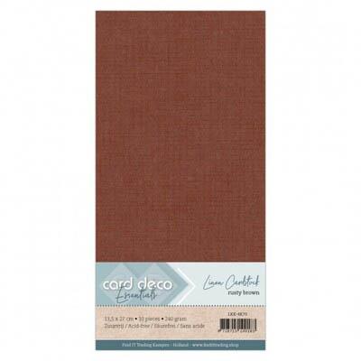Card Deco Linen Cardstock - Rostbraun