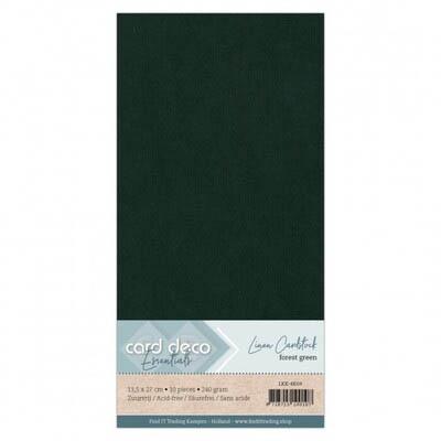 Card Deco Linen Cardstock - Waldgrün