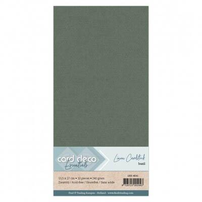 Card Deco Linen Cardstock - Basilikumgrün