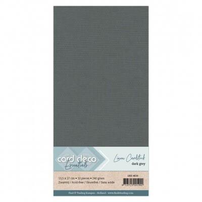 Card Deco Linen Cardstock - Dunkelgrau