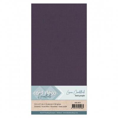 Card Deco Linen Cardstock - Dunkelviolett