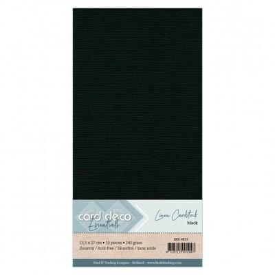 Card Deco Linen Cardstock - Schwarz