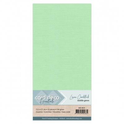 Card Deco Linen Cardstock - Mittelgrün