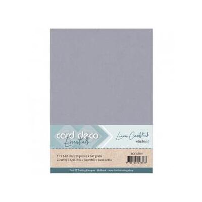 Card Deco Linen Cardstock - Elefantengrau