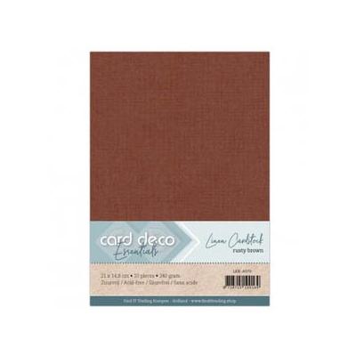 Card Deco Linen Cardstock - Rostbraun