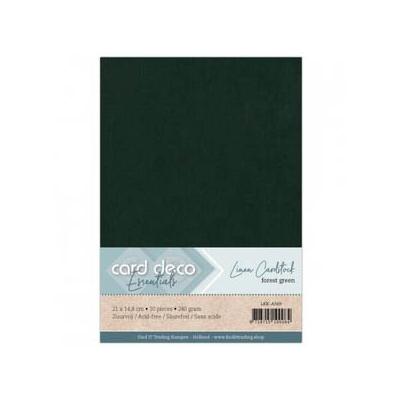 Card Deco Linen Cardstock - Waldgrün