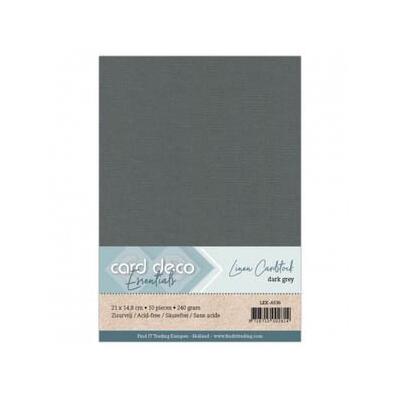 Card Deco Linen Cardstock - Dunkelgrau