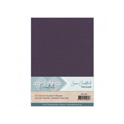 Card Deco Linen Cardstock - Dunkelviolett