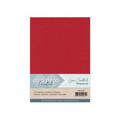 Card Deco Linen Cardstock - Weihnachtsrot