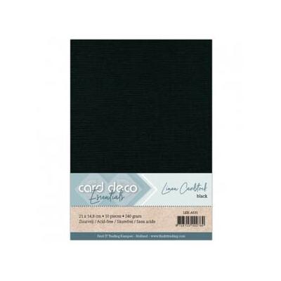 Card Deco Linen Cardstock - Schwarz