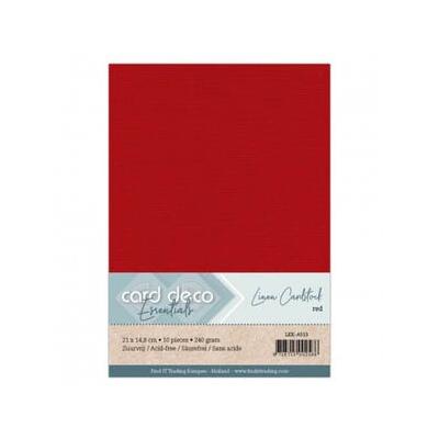 Card Deco Linen Cardstock - Rot