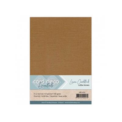 Card Deco Linen Cardstock - Kaffeebraun
