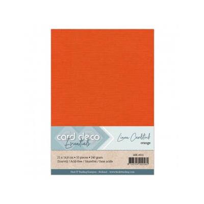 Card Deco Linen Cardstock - Orange