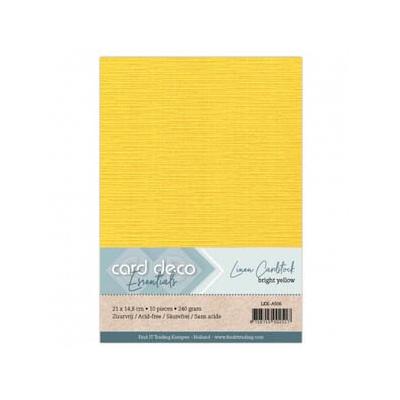 Card Deco Linen Cardstock - Kanariengelb