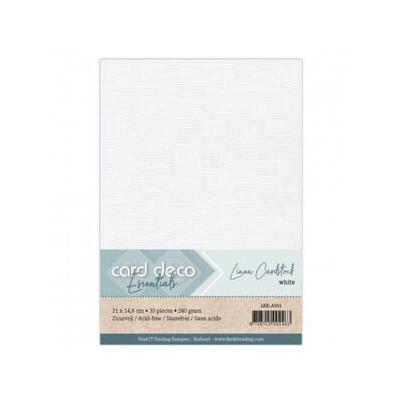 Card Deco Linen Cardstock - Weiß
