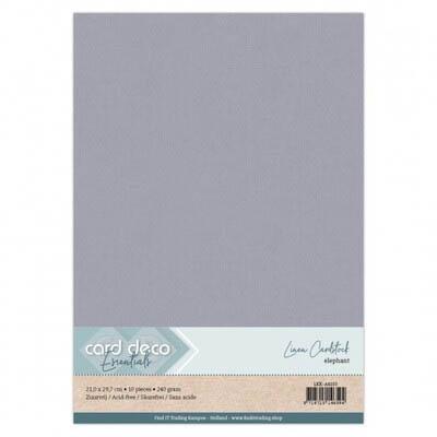 Card Deco Linen Cardstock - Elefantengrau