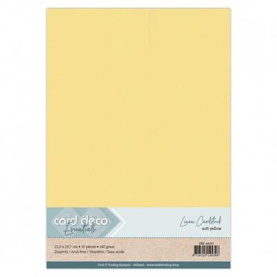 Card Deco Linen Cardstock - Sanftgelb