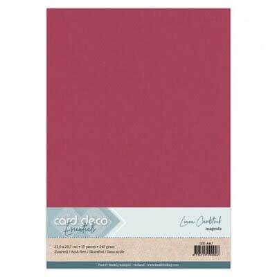 Card Deco Linen Cardstock - Magenta