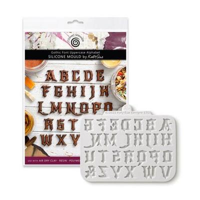 Katy Sue Designs Cosmic Shimmer Silicone Mould - Gotisches Großbuchstaben-Alphabet
