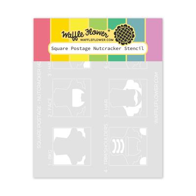 Waffle Flower Square Postage Stencils - Nutcracker