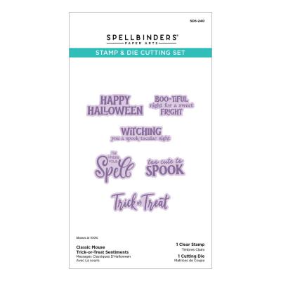 Spellbinders Classic Mouse Costume Party  Stamp & Die Set  - Trick-or-Treat Sentiments