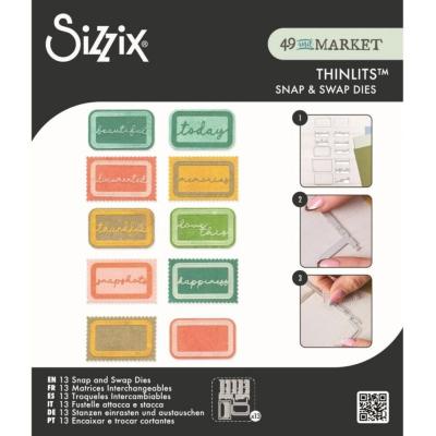 Sizzix 49 and Market Thinlits Dies - Snap And Swap Postage Label