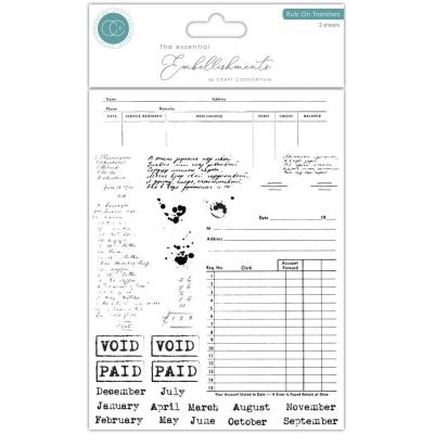 Craft Consortium Old Ledger - Rub-on Transfers Set