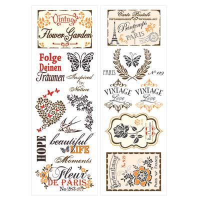 Vintage - 2-teiliges Set Wassertransfers