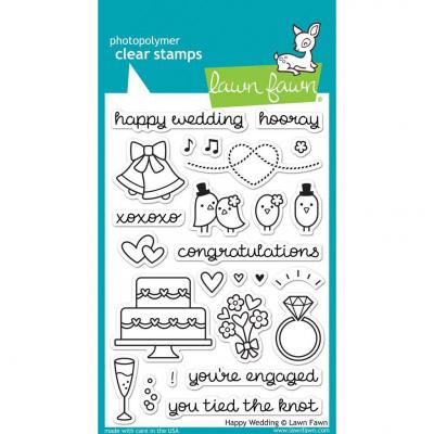 Lawn Fawn Clear Stamps - Happy Wedding