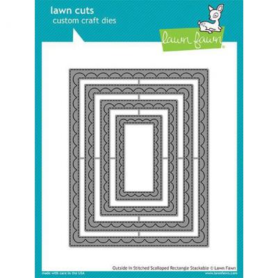 Lawn Fawn Lawn Cuts - Outside In Stiched Scalloped Rectangle Stackables