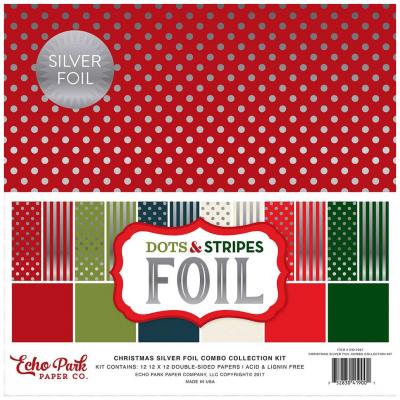 Echo Park Christmas Designpapier - Dots & Stripes
