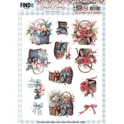 Find It Trading Berries Beauties Frosted Florals Punchout Sheet - Basket